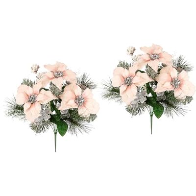Flair Flower Kunstblumen Bouquet Weihnachtsstern Beeren Tannenzweige 2er Set 45cm Poinsettia Adventsstern künstlich Christstern Weihnachtlicher Strauß X'Mas Weihnachtsdeko Blumen Dekoblume, Poinsettia/Eukalyptus Flair Flower Kunstblumen Bouquet Weihnachtsstern Beeren Tannenzweige 2er Set 45cm Poinsettia Adventsstern künstlich Christstern Weihnachtlicher Strauß X'Mas Weihnachtsdeko Blumen Dekoblume, Poinsettia/Eukalyptus