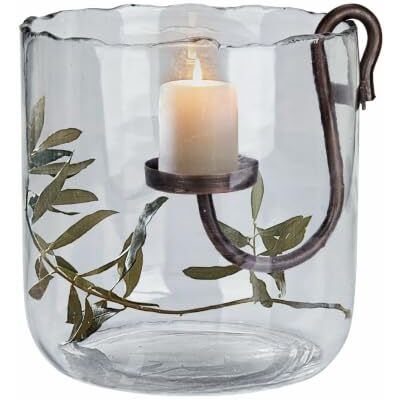 Loberon Windlicht Vermand, klar/antikbraun Für Stumpenkerzen aus mundgeblasenem Glas Individuell dekorierbar Herausnehmbarer Kerzenhalter aus Eisen Loberon Windlicht Vermand, klar/antikbraun Für Stumpenkerzen aus mundgeblasenem Glas Individuell dekorierbar Herausnehmbarer Kerzenhalter aus Eisen