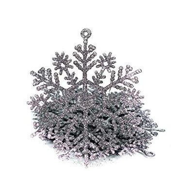 Creativery Weihnachtsschmuck Glitzer Schneeflocken Kunststoff 10cm x 10 Stück Anhänger Farbauswahl: grau 080 Creativery Weihnachtsschmuck Glitzer Schneeflocken Kunststoff 10cm x 10 Stück Anhänger Farbauswahl: grau 080