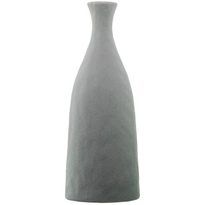 DRW Tischvase, Flaschenform, Keramik, Hellgrau, 36 x 14 x 14 cm DRW Tischvase, Flaschenform, Keramik, Hellgrau, 36 x 14 x 14 cm