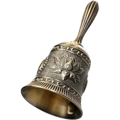 CXWLHH Superlaute Handglocke Messing Hand Glocke mit Lotus-Motiv Poliert Tischglocke Vintage Stil für Hochzeit Unterricht Abendessen Meditation Schule Weihnachten CXWLHH Superlaute Handglocke Messing Hand Glocke mit Lotus-Motiv Poliert Tischglocke Vintage Stil für Hochzeit Unterricht Abendessen Meditation Schule Weihnachten