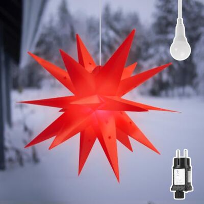 SALCAR 60cm 3D Leuchtstern Außen Weihnachten, LED Weihnachtsstern Beleuchtet Fenster, Adventsstern Innen Weihnachtsdeko Hängend, Rot SALCAR 60cm 3D Leuchtstern Außen Weihnachten, LED Weihnachtsstern Beleuchtet Fenster, Adventsstern Innen Weihnachtsdeko Hängend, Rot