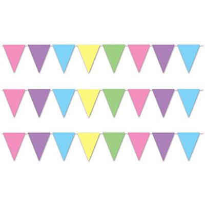 Beistle S50707PSTLAZ3 Pastell Wimpel Banner, plastik, Mehrfarbig Beistle S50707PSTLAZ3 Pastell Wimpel Banner, plastik, Mehrfarbig