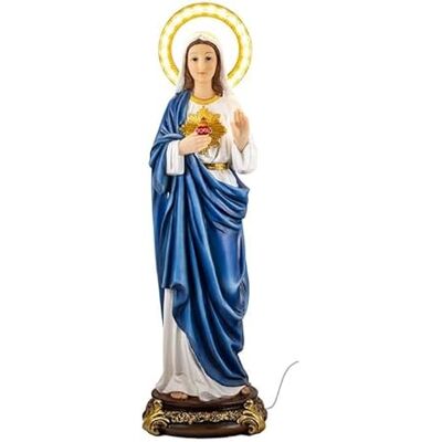 DRW Figur Heiliges Herz von Maria mit Lichtkranz aus Harz, handbemalt, 20 x 20 x 63 cm DRW Figur Heiliges Herz von Maria mit Lichtkranz aus Harz, handbemalt, 20 x 20 x 63 cm