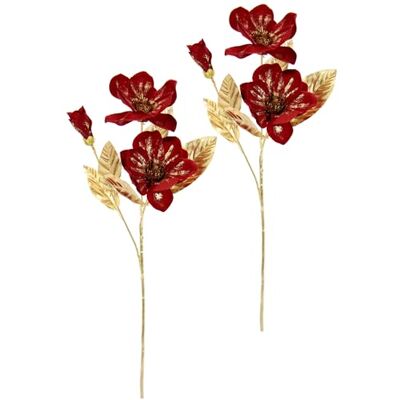 Flair Flower Künstliche Magnolie Metallic‑Effekt 2er Set 68 cm glänzend Deko langlebig pflegeleicht seidenblüte Vase Arrangement Hochzeit Wohnraumdekoration Weihnachtsdeko Weihnachtblume für Kränze Adventskranz Flair Flower Künstliche Magnolie Metallic‑Effekt 2er Set 68 cm glänzend Deko langlebig pflegeleicht seidenblüte Vase Arrangement Hochzeit Wohnraumdekoration Weihnachtsdeko Weihnachtblume für Kränze Adventskranz