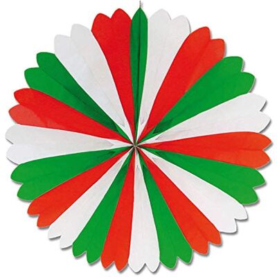 PARTY DISCOUNT Deko-Fächer Italien rot-weiß-grün, ø 60cm PARTY DISCOUNT Deko-Fächer Italien rot-weiß-grün, ø 60cm