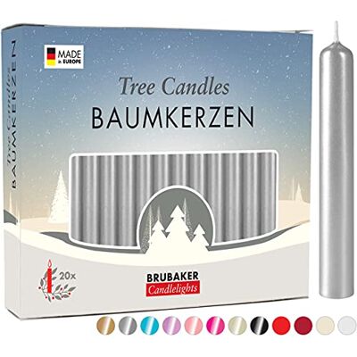BRUBAKER 100er Pack Baumkerzen Wachs Weihnachtskerzen Silber Pyramidenkerzen Christbaumkerzen BRUBAKER 100er Pack Baumkerzen Wachs Weihnachtskerzen Silber Pyramidenkerzen Christbaumkerzen
