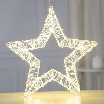 Ideen mit Herz LED-Metall-Stern weiß Weihnachts-Licht Winter-Dekoration Fenster-Beleuchtung zum Aufhängen und Aufstellen 960 warmweiße LEDs 40,2 cm x 39,5 cm x 4,9 cm Ideen mit Herz LED-Metall-Stern weiß Weihnachts-Licht Winter-Dekoration Fenster-Beleuchtung zum Aufhängen und Aufstellen 960 warmweiße LEDs 40,2 cm x 39,5 cm x 4,9 cm