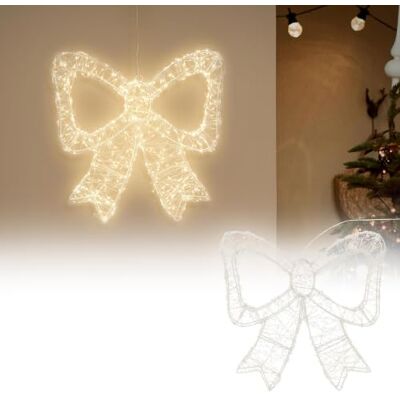 ECD Germany LED Weihnachtsschleife, Weihnachtsdeko Innen & Außen 48x46 cm LED Schleife Weihnachten mit Timer, IP44 spritzwassergeschützt, Weihnachtsbeleuchtung für Fenster & Tür, 720 LED Warmweiß ECD Germany LED Weihnachtsschleife, Weihnachtsdeko Innen & Außen 48x46 cm LED Schleife Weihnachten mit Timer, IP44 spritzwassergeschützt, Weihnachtsbeleuchtung für Fenster & Tür, 720 LED Warmweiß