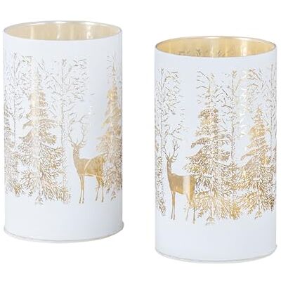 levandeo 2er Set LED Windlicht H13cm Lichterkette Licht Deko Glas Wald Weihnachten Tischdeko Weihnachtsdeko levandeo 2er Set LED Windlicht H13cm Lichterkette Licht Deko Glas Wald Weihnachten Tischdeko Weihnachtsdeko