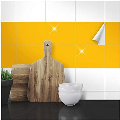 WANDKINGS Fliesenaufkleber 14,5 x 19,5 cm, 20 Stück Hellorange GLÄNZEND WANDKINGS Fliesenaufkleber 14,5 x 19,5 cm, 20 Stück Hellorange GLÄNZEND