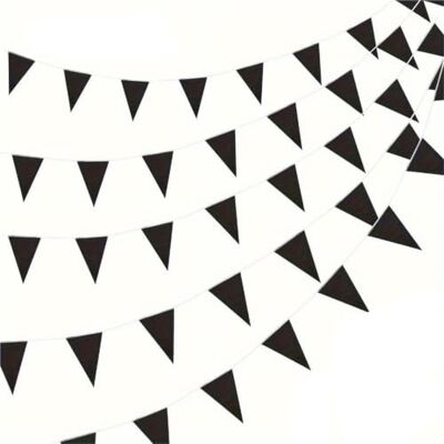 MZSKLW Wimpelkette 5 Stück 10 m Wimpel-Banner-Flaggen String Triangle Bunting Geburtstag Hochzeit Party Dekor(Black Triangle Flags) MZSKLW Wimpelkette 5 Stück 10 m Wimpel-Banner-Flaggen String Triangle Bunting Geburtstag Hochzeit Party Dekor(Black Triangle Flags)