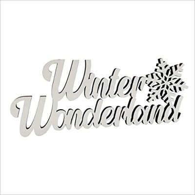 Melis Deko-Schriftzug Winter-Wonderland – Winter-deko Weihnachts-deko aus Holz in weiß – 20cm Melis Deko-Schriftzug Winter-Wonderland – Winter-deko Weihnachts-deko aus Holz in weiß – 20cm