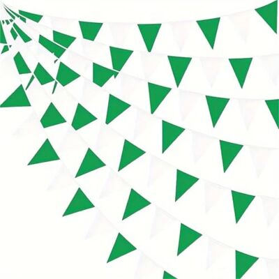 MZSKLW Wimpelkette 3 Wimpel-Banner, dreieckige Wimpelkette For Partydekorationen, Hochzeit, Geburtstag, Zuhause im Freien(Green white) MZSKLW Wimpelkette 3 Wimpel-Banner, dreieckige Wimpelkette For Partydekorationen, Hochzeit, Geburtstag, Zuhause im Freien(Green white)