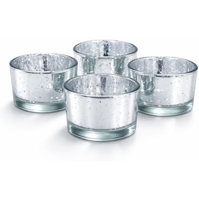 Creativery Teelichtgläser 5,1 x 3,3 cm Glas 4er Set runde Teelichthalter für Teelichter bis 38 mm Kerzengläser für kleine Kerzen bis Ø 4 cm Silber metallic Creativery Teelichtgläser 5,1 x 3,3 cm Glas 4er Set runde Teelichthalter für Teelichter bis 38 mm Kerzengläser für kleine Kerzen bis Ø 4 cm Silber metallic