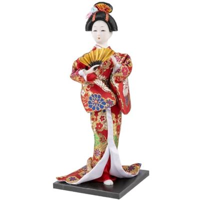 lachineuse Japanische Puppe aus rotem Kimono Traditionelle asiatische Puppe 31 cm japanische Dekoration Wohnzimmer Geisha-Figur Handarbeit Deko Haus Asien Japan, Rot lachineuse Japanische Puppe aus rotem Kimono Traditionelle asiatische Puppe 31 cm japanische Dekoration Wohnzimmer Geisha-Figur Handarbeit Deko Haus Asien Japan, Rot