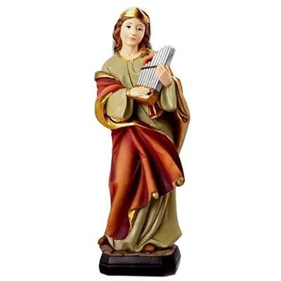 DRW Figur Santa Cecilia, handbemalt, Harz, 20 cm DRW Figur Santa Cecilia, handbemalt, Harz, 20 cm