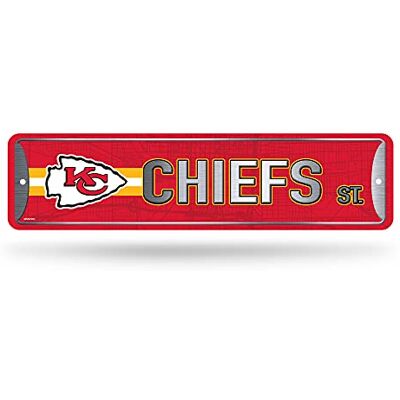 Rico Industries NFL Kansas City Chiefs Home Decor Metall-Straßenschild (10,2 x 38,1 cm) – ideal für Zuhause, Büro, Schlafzimmer und Männerhöhle – hergestellt, Silber Rico Industries NFL Kansas City Chiefs Home Decor Metall-Straßenschild (10,2 x 38,1 cm) – ideal für Zuhause, Büro, Schlafzimmer und Männerhöhle – hergestellt, Silber