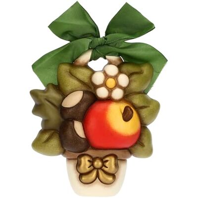 THUN Formelle aus Keramik mit Kastanien, Apfel und Blume Umarmung THUN Formelle aus Keramik mit Kastanien, Apfel und Blume Umarmung