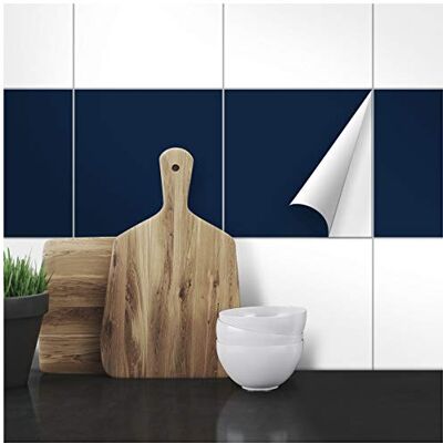 WANDKINGS Fliesenaufkleber 20 x 20 cm, 50 Stück STAHLBLAU SEIDENMATT WANDKINGS Fliesenaufkleber 20 x 20 cm, 50 Stück STAHLBLAU SEIDENMATT