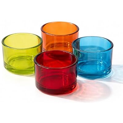 Creativery Teelichtgläser 5,1 x 3,3 cm Glas 4er Set runde Teelichthalter für Teelichter bis 38 mm Kerzengläser für kleine Kerzen & Votivkerzen bis Ø 4 cm Bunt transparent Creativery Teelichtgläser 5,1 x 3,3 cm Glas 4er Set runde Teelichthalter für Teelichter bis 38 mm Kerzengläser für kleine Kerzen & Votivkerzen bis Ø 4 cm Bunt transparent