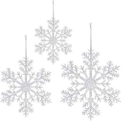 com-four ® 3X XL Schneeflocken Anhänger – 21 bis 30 cm Weihnachtsdeko Große Acryl-Schneeflocken in 3 Größen – transparente Hängedeko mit Schnur für Weihnachtsbaum, Fenster, Tür & Winterdeko com-four ® 3X XL Schneeflocken Anhänger – 21 bis 30 cm Weihnachtsdeko Große Acryl-Schneeflocken in 3 Größen – transparente Hängedeko mit Schnur für Weihnachtsbaum, Fenster, Tür & Winterdeko