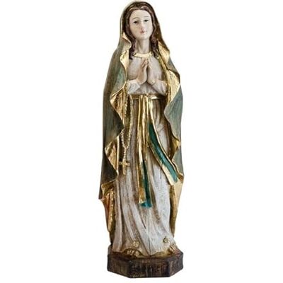 DRW Figur Jungfrau Lourdes Altes Holz, handbemalt, 30 cm DRW Figur Jungfrau Lourdes Altes Holz, handbemalt, 30 cm