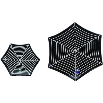 Horror-Shop Spinnweben Deko Teller als Halloween Geschirr 2er Set Horror-Shop Spinnweben Deko Teller als Halloween Geschirr 2er Set