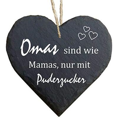 Homeyourself Herz Schieferherz Schiefer Schieferschild 10 x 10 cm Omas sind wie Mamas nur mit Puderzucker schwarz Dekoschild Wandschild Schild Stein Geschenk Homeyourself Herz Schieferherz Schiefer Schieferschild 10 x 10 cm Omas sind wie Mamas nur mit Puderzucker schwarz Dekoschild Wandschild Schild Stein Geschenk