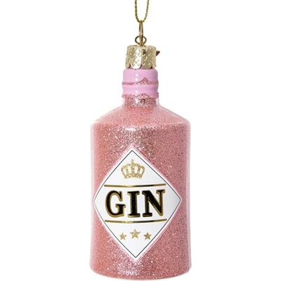 SIKORA Gin Flasche rosa besondere Weihnachtskugel Glas Christbaumschmuck Deko Figur Weihnachten Anhänger Ornament Trend Line BS533 SIKORA Gin Flasche rosa besondere Weihnachtskugel Glas Christbaumschmuck Deko Figur Weihnachten Anhänger Ornament Trend Line BS533