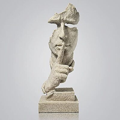 fazhongfa Denker Statue – Stille ist Gold, Moderne Dekoration, kreative abstrakte Kunstfigur, Harzskulpturen, Dekoration, Zimmer, Zuhause, Arbeitszimmer, Büro für Männer, Desktop-Ornament (Sandstein) fazhongfa Denker Statue – Stille ist Gold, Moderne Dekoration, kreative abstrakte Kunstfigur, Harzskulpturen, Dekoration, Zimmer, Zuhause, Arbeitszimmer, Büro für Männer, Desktop-Ornament (Sandstein)