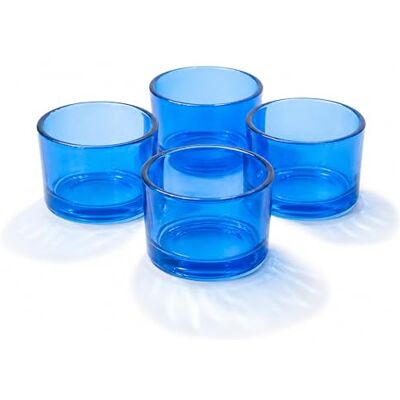 Creativery Teelichtgläser 5,1 x 3,3 cm Glas 4er Set runde Teelichthalter für Teelichter bis 38 mm Kerzengläser für kleine Kerzen & Votivkerzen bis Ø 4 cm Blau transparent Creativery Teelichtgläser 5,1 x 3,3 cm Glas 4er Set runde Teelichthalter für Teelichter bis 38 mm Kerzengläser für kleine Kerzen & Votivkerzen bis Ø 4 cm Blau transparent