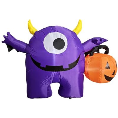 Riethmüller Inflatable Monster mit Kürbis 160x70x118 cm Halloween Deko Outdoor & Indoor Figur mit Gebläse, Lichteffekte inkl. Heringe & Seile Party Dekoration für den Garten Riethmüller Inflatable Monster mit Kürbis 160x70x118 cm Halloween Deko Outdoor & Indoor Figur mit Gebläse, Lichteffekte inkl. Heringe & Seile Party Dekoration für den Garten