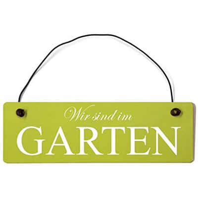 Homeyourself Wir sind im Garten Dekoschild Türschild grün mit Draht Homeyourself Wir sind im Garten Dekoschild Türschild grün mit Draht
