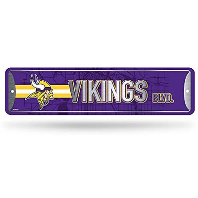 Rico Industries NFL Minnesota Vikings Home Decor Metall-Straßenschild (10,2 x 38,1 cm) – ideal für Zuhause, Büro, Schlafzimmer und Männerhöhle – hergestellt, Silber Rico Industries NFL Minnesota Vikings Home Decor Metall-Straßenschild (10,2 x 38,1 cm) – ideal für Zuhause, Büro, Schlafzimmer und Männerhöhle – hergestellt, Silber