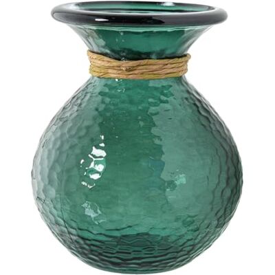 DRW Tischvase, Glas, grün und natürlich, 19 x 19 x 25 cm DRW Tischvase, Glas, grün und natürlich, 19 x 19 x 25 cm