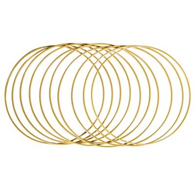 Rayher Metallringe,15 cm ø, gold beschichtet, Stärke ca. 3 mm, Drahtringe zum Basteln, für Wickeltechnik, Traumfänger, Floristik, Hochzeitskranz, Hoops, 25217616, 10 Stück (1er Pack) Rayher Metallringe,15 cm ø, gold beschichtet, Stärke ca. 3 mm, Drahtringe zum Basteln, für Wickeltechnik, Traumfänger, Floristik, Hochzeitskranz, Hoops, 25217616, 10 Stück (1er Pack)
