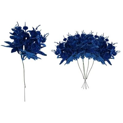 SHATCHI Weihnachtsbaum-Eukalyptus-Ahornblatt-Stiele, 17 cm, dunkelblau, 6 Stück Glitzernde künstliche Blätter zum Dekorieren von Weihnachtsbäumen, Kränzen, Girlanden, Vase, DIY Handwerk SHATCHI Weihnachtsbaum-Eukalyptus-Ahornblatt-Stiele, 17 cm, dunkelblau, 6 Stück Glitzernde künstliche Blätter zum Dekorieren von Weihnachtsbäumen, Kränzen, Girlanden, Vase, DIY Handwerk