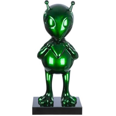GILDE Skulptur Alien aus Kunstharz und Marmor glänzend grün Höhe 68cm x Breite 30cm Dekoobjekt GILDE Skulptur Alien aus Kunstharz und Marmor glänzend grün Höhe 68cm x Breite 30cm Dekoobjekt