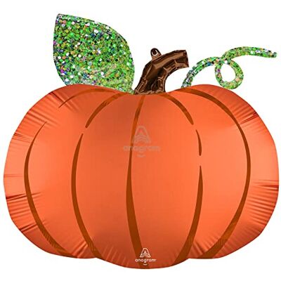 amscan Folienballon Kürbis mit Pailletten, 63 cm, Orange amscan Folienballon Kürbis mit Pailletten, 63 cm, Orange