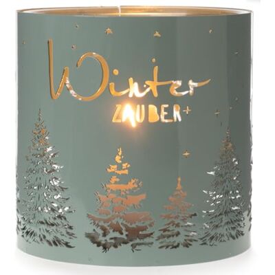 itsisa Windlicht Winterzauber mit Kerzenglas, mattgrün, Gross H:16 cm aus Metall Tischdeko Advent Weihnachten, Adventsdeko, Weihnachtsdeko, Winterdeko,Teelichthalter itsisa Windlicht Winterzauber mit Kerzenglas, mattgrün, Gross H:16 cm aus Metall Tischdeko Advent Weihnachten, Adventsdeko, Weihnachtsdeko, Winterdeko,Teelichthalter