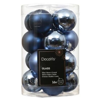 Kaemingk DomoDomo Christbaumkugeln aus Glas, Blau, Ø 3,5 cm, 16er Set Weihnachtskugeln – Christbaumschmuck für Tannenbaum, Adventskranz und Gestecke – Weihnachtsdeko Kaemingk DomoDomo Christbaumkugeln aus Glas, Blau, Ø 3,5 cm, 16er Set Weihnachtskugeln – Christbaumschmuck für Tannenbaum, Adventskranz und Gestecke – Weihnachtsdeko