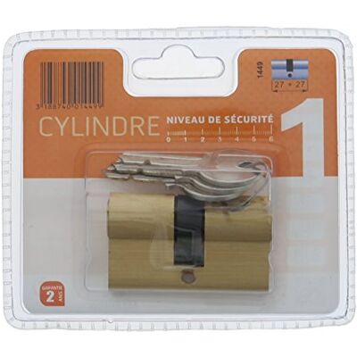 Bricard 1449 Zylinder Pratic 27 + 27 Messing, doppelte Eingang, Sicherheitsstufe 1, 3 Schlüssel, 2 Jahre Garantie, Leitfähigkeit Korrosion Bricard 1449 Zylinder Pratic 27 + 27 Messing, doppelte Eingang, Sicherheitsstufe 1, 3 Schlüssel, 2 Jahre Garantie, Leitfähigkeit Korrosion