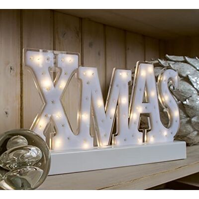 hellum LED Schriftzug Xmas warmweiß innen, 30x17cm, mit Batterie & Timer Xmas Deko mit 29 warmweißen LED batteriebetrieben (3xAA nicht inkl.), Weihnachtsdeko modern für Fensterbank 522471 hellum LED Schriftzug Xmas warmweiß innen, 30x17cm, mit Batterie & Timer Xmas Deko mit 29 warmweißen LED batteriebetrieben (3xAA nicht inkl.), Weihnachtsdeko modern für Fensterbank 522471
