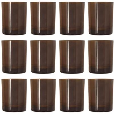 DistrEbution Glas in Amber-Optik 12 Stück Kerzenglas 200ml Teelichthalter DistrEbution Glas in Amber-Optik 12 Stück Kerzenglas 200ml Teelichthalter
