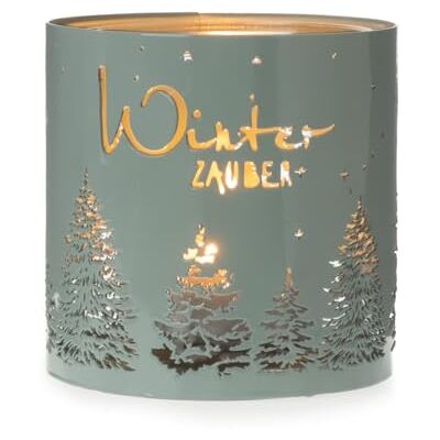 itsisa Windlicht Winterzauber mit Kerzenglas, mattgrün, klein H:11 cm aus Metall Tischdeko Advent Weihnachten, Adventsdeko, Weihnachtsdeko, Winterdeko,Teelichthalter itsisa Windlicht Winterzauber mit Kerzenglas, mattgrün, klein H:11 cm aus Metall Tischdeko Advent Weihnachten, Adventsdeko, Weihnachtsdeko, Winterdeko,Teelichthalter