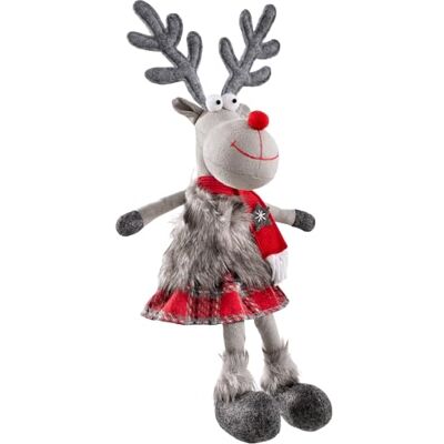 WeRChristmas Sitzendes Mädchen Rentier Figur - Festliche Weihnachtsdekoration WeRChristmas Sitzendes Mädchen Rentier Figur - Festliche Weihnachtsdekoration
