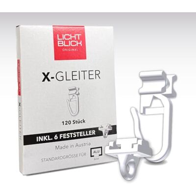 Lichtblick X-Gleiter inkl. Feststeller für Gardinenschienen 120 Stück + 6 Feststeller Lichtblick X-Gleiter inkl. Feststeller für Gardinenschienen 120 Stück + 6 Feststeller