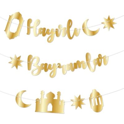 Papierdrachen 10m Girlande als Dekoration für Ramadan Hayirli Bayramlar Ramadanwünsche auf türkisch Deko zum Basteln für Kinder und Erwachsene Zuckerfest Set 4 Papierdrachen 10m Girlande als Dekoration für Ramadan Hayirli Bayramlar Ramadanwünsche auf türkisch Deko zum Basteln für Kinder und Erwachsene Zuckerfest Set 4