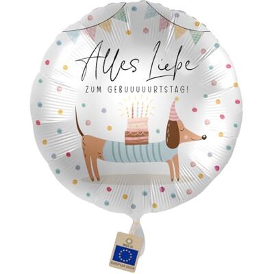 Libetui Folienballon Geburtstag Dackel – Alles Liebe Gebuuuurtstag Lustiger Ballon Hund mit Torte – Geschenk & Deko für Geburtstag Kinder und Erwachsene, Hundeliebhaber, Luft/Helium Libetui Folienballon Geburtstag Dackel – Alles Liebe Gebuuuurtstag Lustiger Ballon Hund mit Torte – Geschenk & Deko für Geburtstag Kinder und Erwachsene, Hundeliebhaber, Luft/Helium
